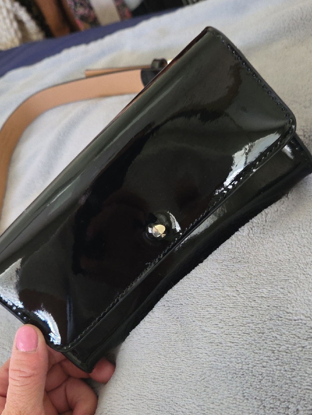 kate spade Black Patent Leather Wristlet Clutch